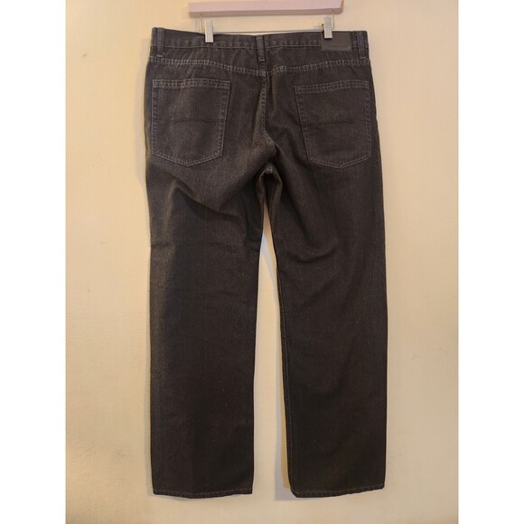 Structure Mens Size 38X32 Black Denim Slim Fit Straight Leg Jeans - Picture 3 of 9